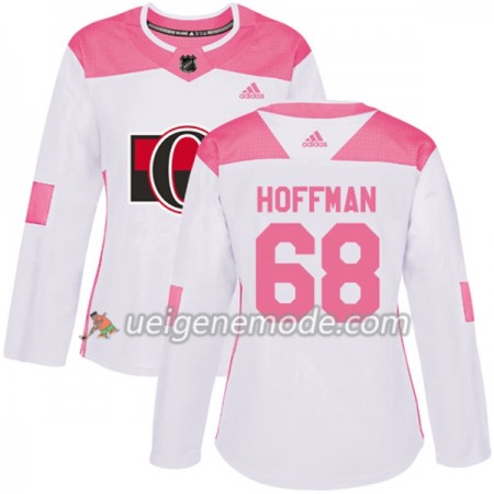 Dame Eishockey Ottawa Senators Trikot Mike Hoffman 68 Adidas 2017-2018 Weiß Pink Fashion Authentic